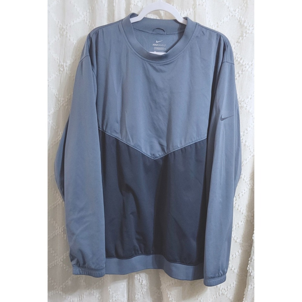 Nike Shield Mens XXL Blue Two-Tone Weather Resistant Pullover Training Top